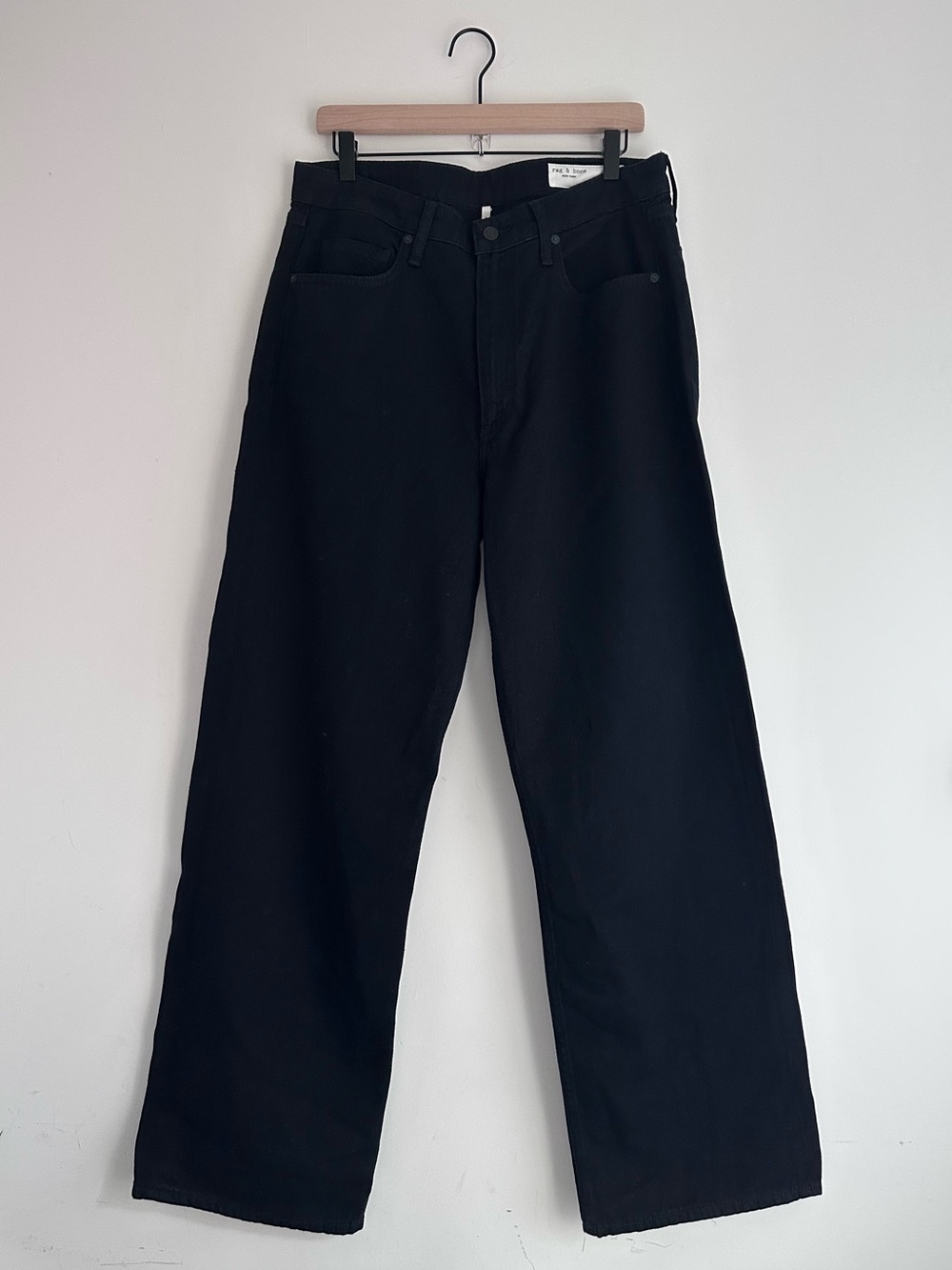 Rag & Bone Women’s Black Relaxed Wide-Leg Jeans
